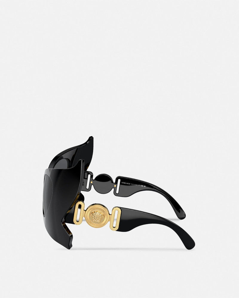 (Versace-Style) MEDUSA BIGGIE BUTTERFLY SUNGLASSES BLACK