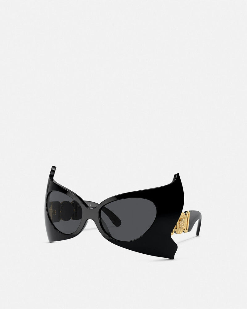 (Versace-Style) MEDUSA BIGGIE BUTTERFLY SUNGLASSES BLACK